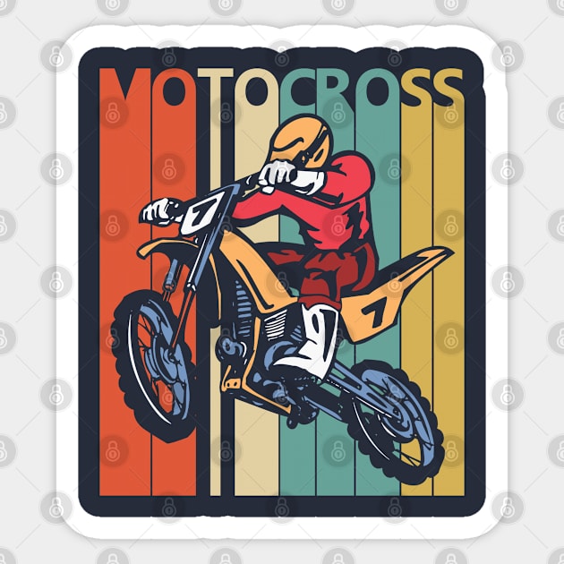 Vintage Retro Motocross Sticker by GWENT